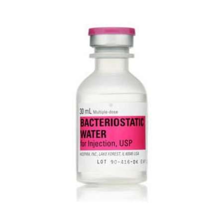 single glass vial of Bacteriostatic Water for injection 30ml