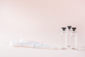 sterile water for injection vials and clean syringes